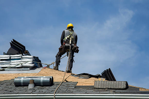 Professional Flat Roof Repair technician working in Easton, CA